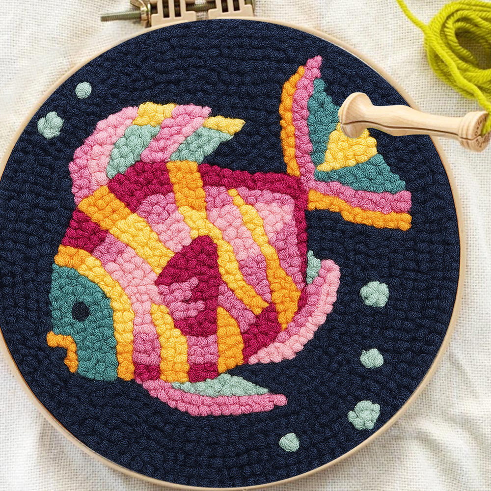 Multicolored Tropical Fish Punch Needle Kit – Straightforward Diy Craft | Bright Home Decor - image 11