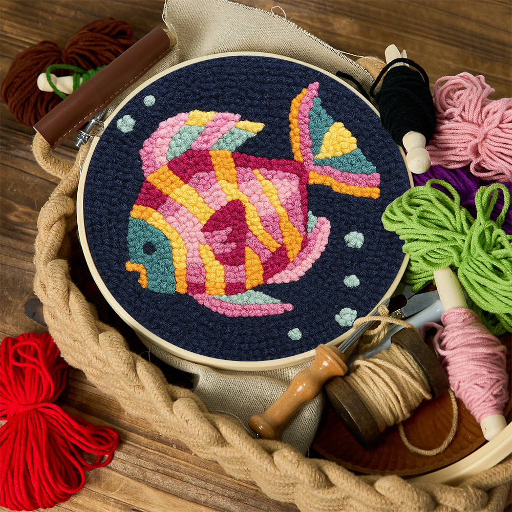 Multicolored Tropical Fish Punch Needle Kit – Straightforward Diy Craft | Bright Home Decor - image 10