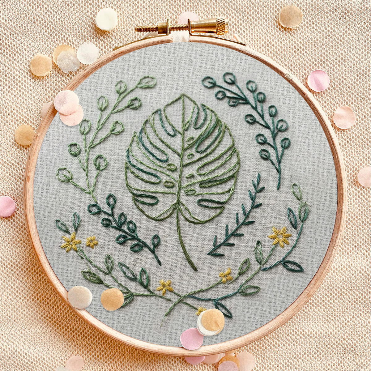 Rubbyoo Embroidery Kit - Plant Leaves | Diy Handmade Craft For Beginner | Nice Desk Decor - image 8
