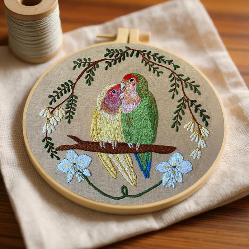 Rubbyoo Embroidery Kit - Bird Couple | Diy Stitch Craft | Handmade Anniversary Gift - image 3