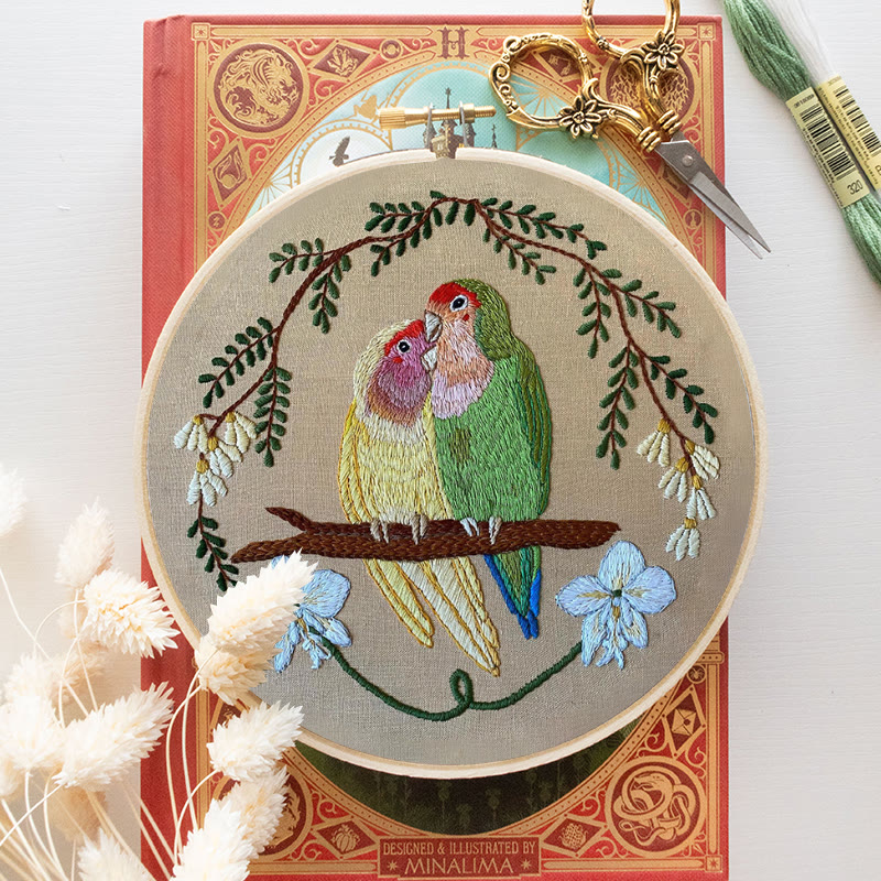 Rubbyoo Embroidery Kit - Bird Couple | Diy Stitch Craft | Handmade Anniversary Gift - image 11