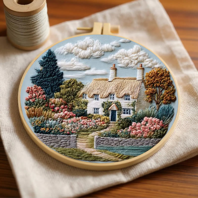 Rubbyoo Embroidery Kit - Beautiful Manor | Decorative Stitch Art | Unique Gift Idea - image 3
