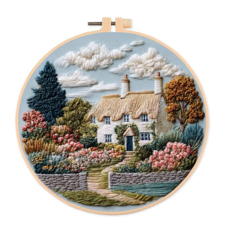 Rubbyoo Embroidery Kit - Beautiful Manor | Decorative Stitch Art | Unique Gift Idea - 20*20cm - image 1