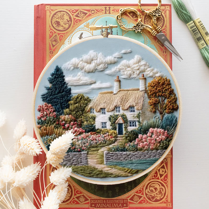 Rubbyoo Embroidery Kit - Beautiful Manor | Decorative Stitch Art | Unique Gift Idea - image 2