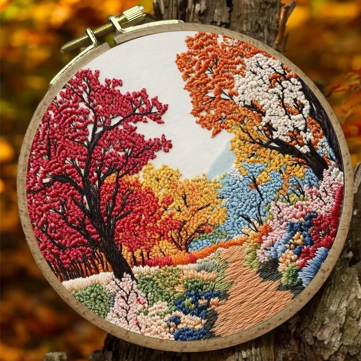 Rubbyoo Embroidery Kit - Colorful Forest | Diy Room Ornament | Gift For Handmade Crafter - image 4