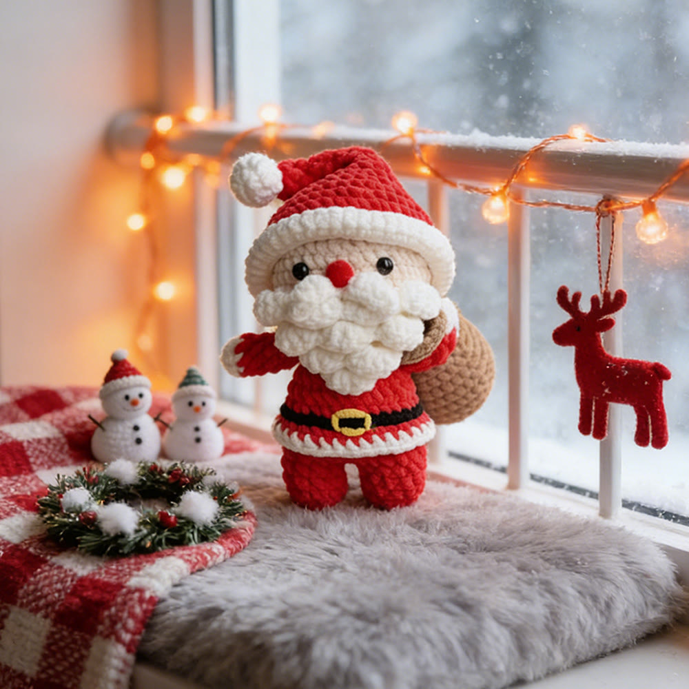 Diy Handmade Red Santa Claus Crochet Kit - Christmas Handmade Gift | Christmas Tree Decor - Red Santa Claus - image 1