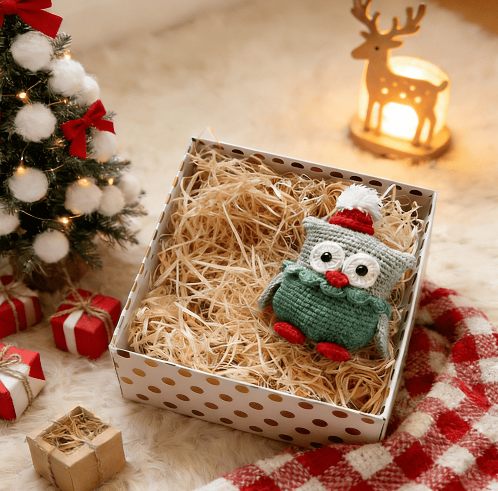 Diy Handmade Holiday Animal Crochet Kit - Handmade Christmas Collection | perfect doll for kid - Owl - image 5