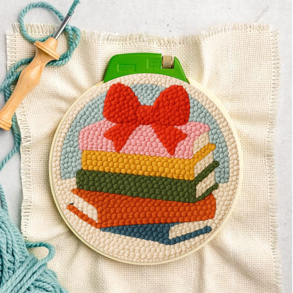 Vibrant Book Stack Punch Needle Kit – Newbie-friendly Craft | Top Gifting Pick - image 3