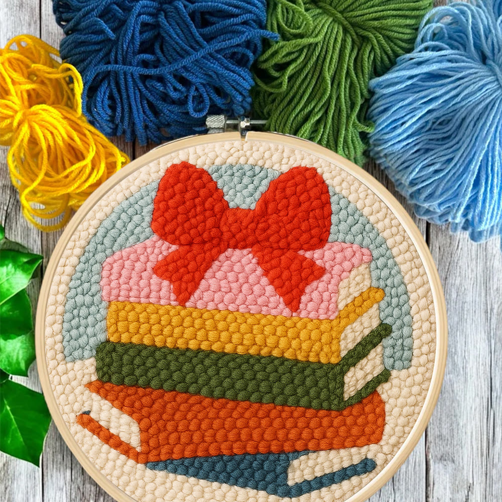 Vibrant Book Stack Punch Needle Kit – Newbie-friendly Craft | Top Gifting Pick - image 2