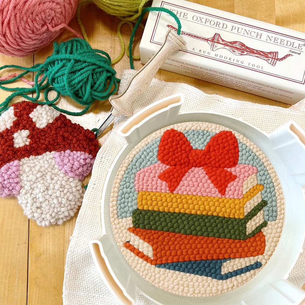 Vibrant Book Stack Punch Needle Kit – Newbie-friendly Craft | Top Gifting Pick - image 12