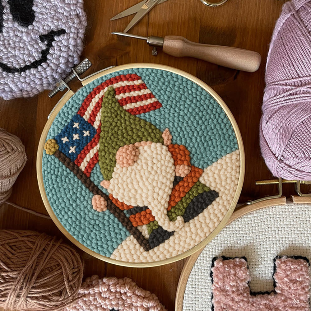 American Flag Patriotic Gnome Punch Needle Kit – Holiday Top Pick | Playful Decorative Accent - image 7