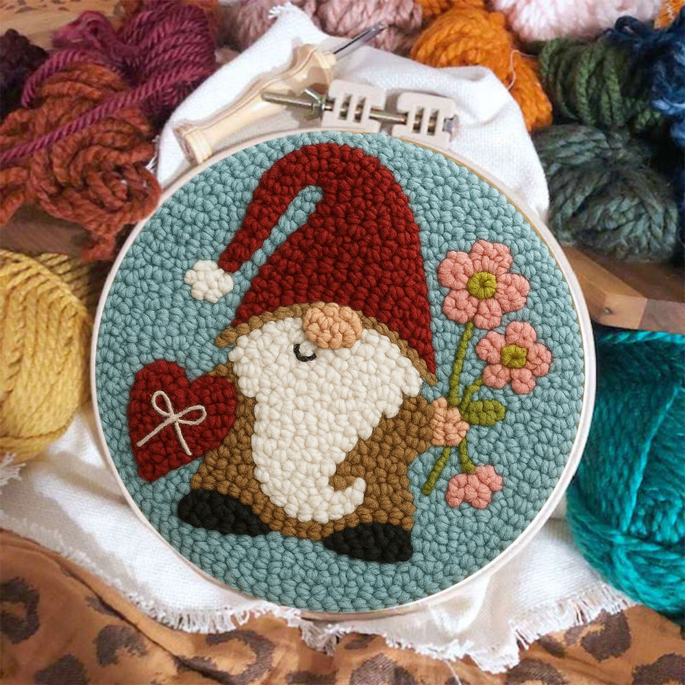 Heart and Flower Themed Gnome Punch Needle Kit – Romantic Gifting Top Pick | Warm Decorative Accent - image 3