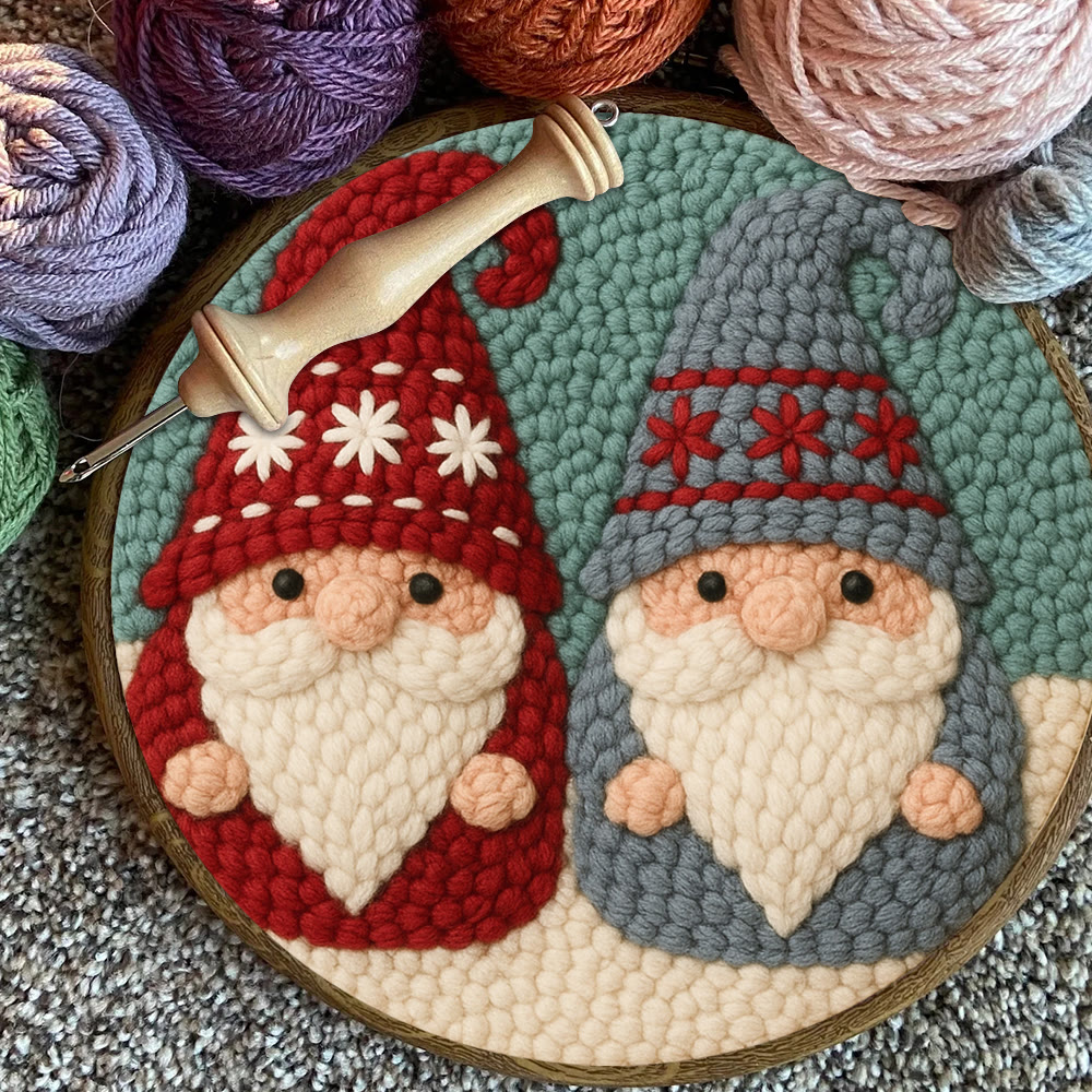Dual Snowflake-embellished Gnome Punch Needle Kit – Go-to Gifting Selection | Delicate Wall Hanging Ornament - image 10