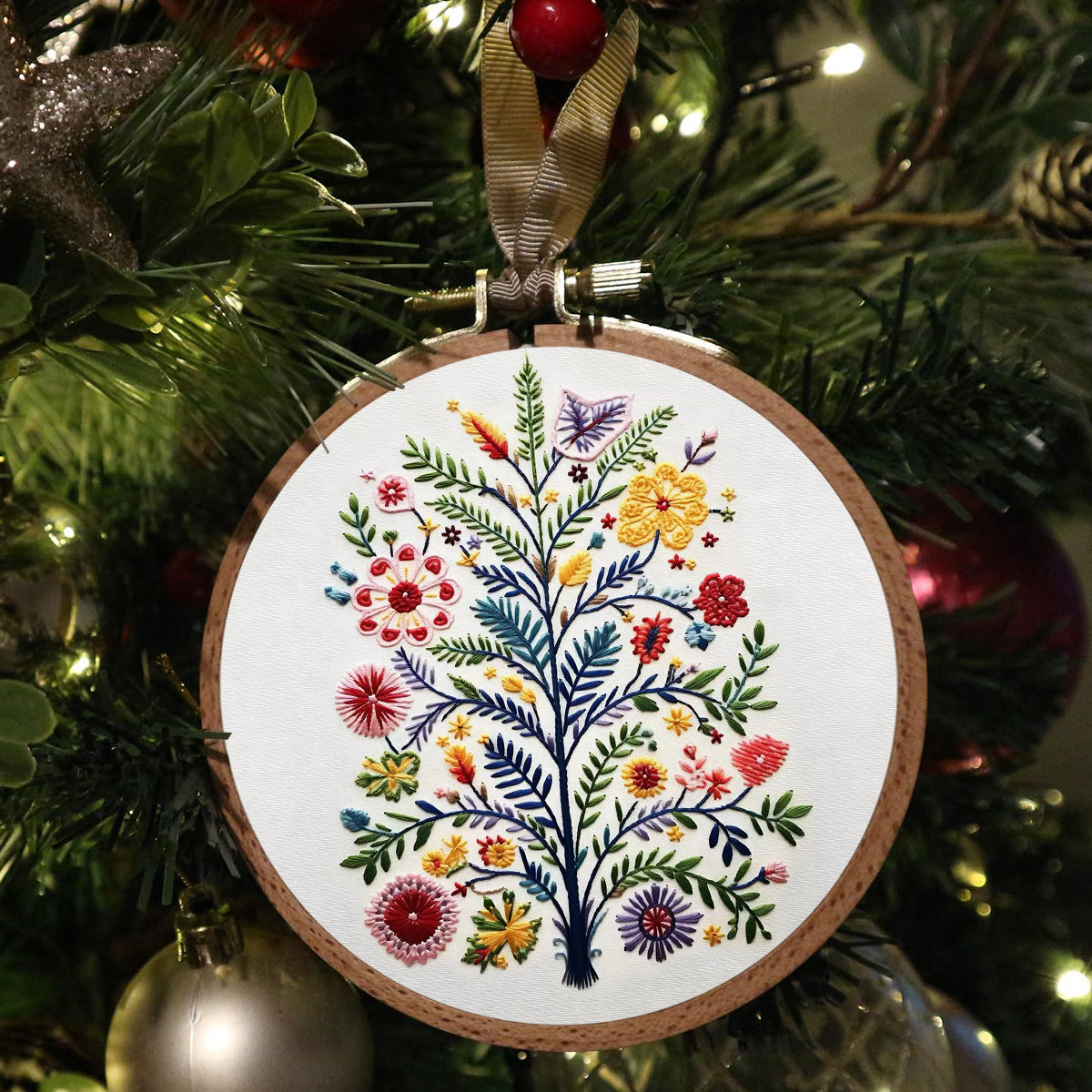 Rubbyoo Embroidery Kit - Blooming Tree | Creative Christmas Tree | Nice Desk Decor  - image 2