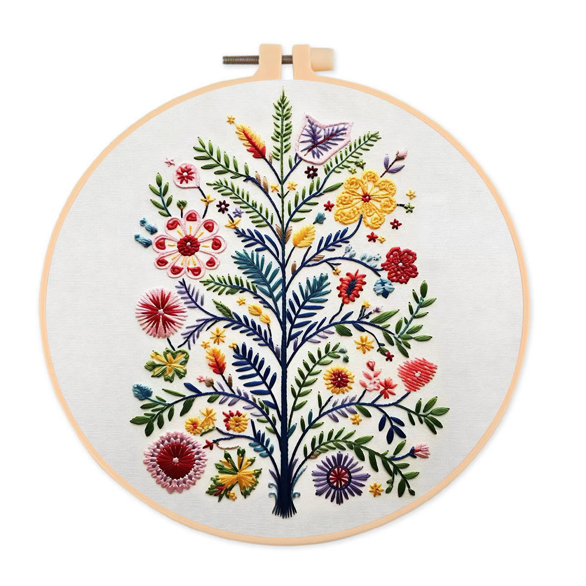 Rubbyoo Embroidery Kit - Blooming Tree | Creative Christmas Tree | Nice Desk Decor  - 20*20cm - image 1