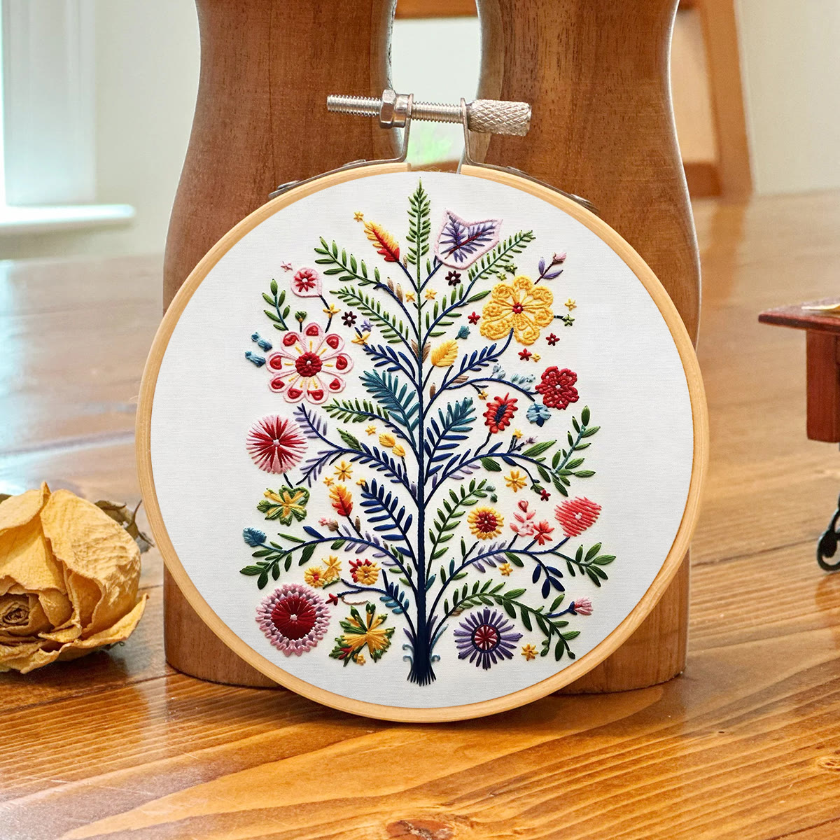 Rubbyoo Embroidery Kit - Blooming Tree | Creative Christmas Tree | Nice Desk Decor  - image 6