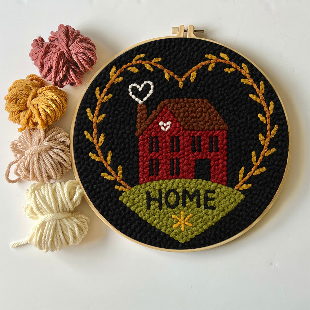 Home-themed House And Wreath Punch Needle Kit – Hassle-free Diy Project | Delightful Handcraft Creation - image 2