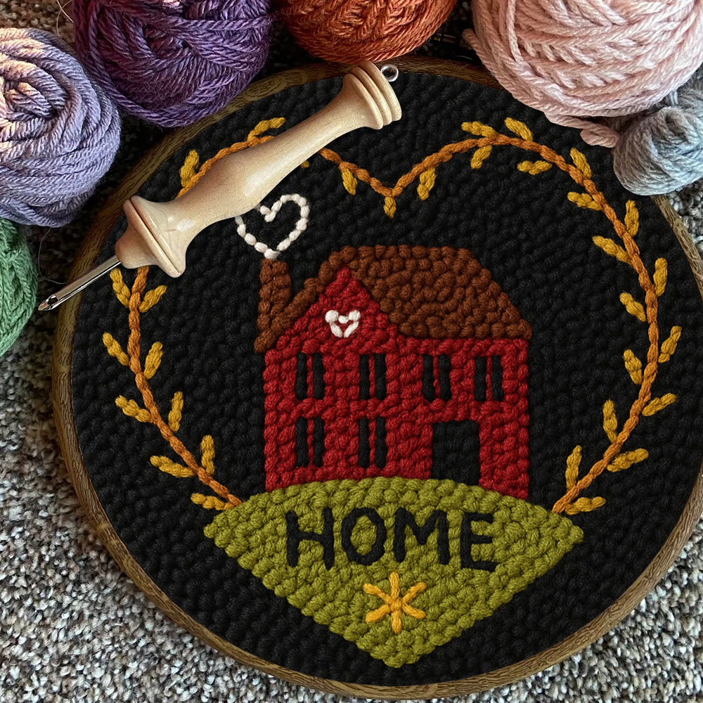 Home-themed House And Wreath Punch Needle Kit – Hassle-free Diy Project | Delightful Handcraft Creation - image 9