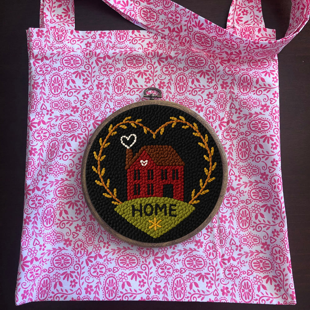 Home-themed House And Wreath Punch Needle Kit – Hassle-free Diy Project | Delightful Handcraft Creation - image 13