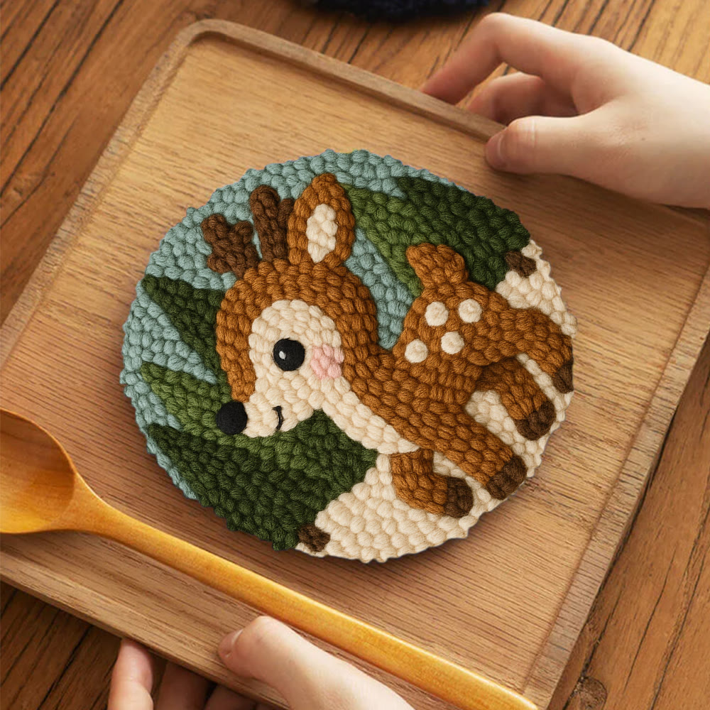 Woodland Fawn Punch Needle Kit – Novice-friendly Handcraft | Cute Hanging Ornament - image 5