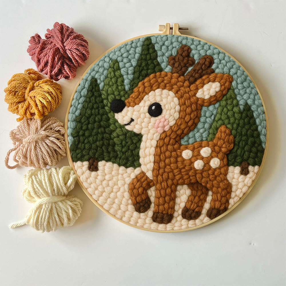 Woodland Fawn Punch Needle Kit – Novice-friendly Handcraft | Cute Hanging Ornament - image 2