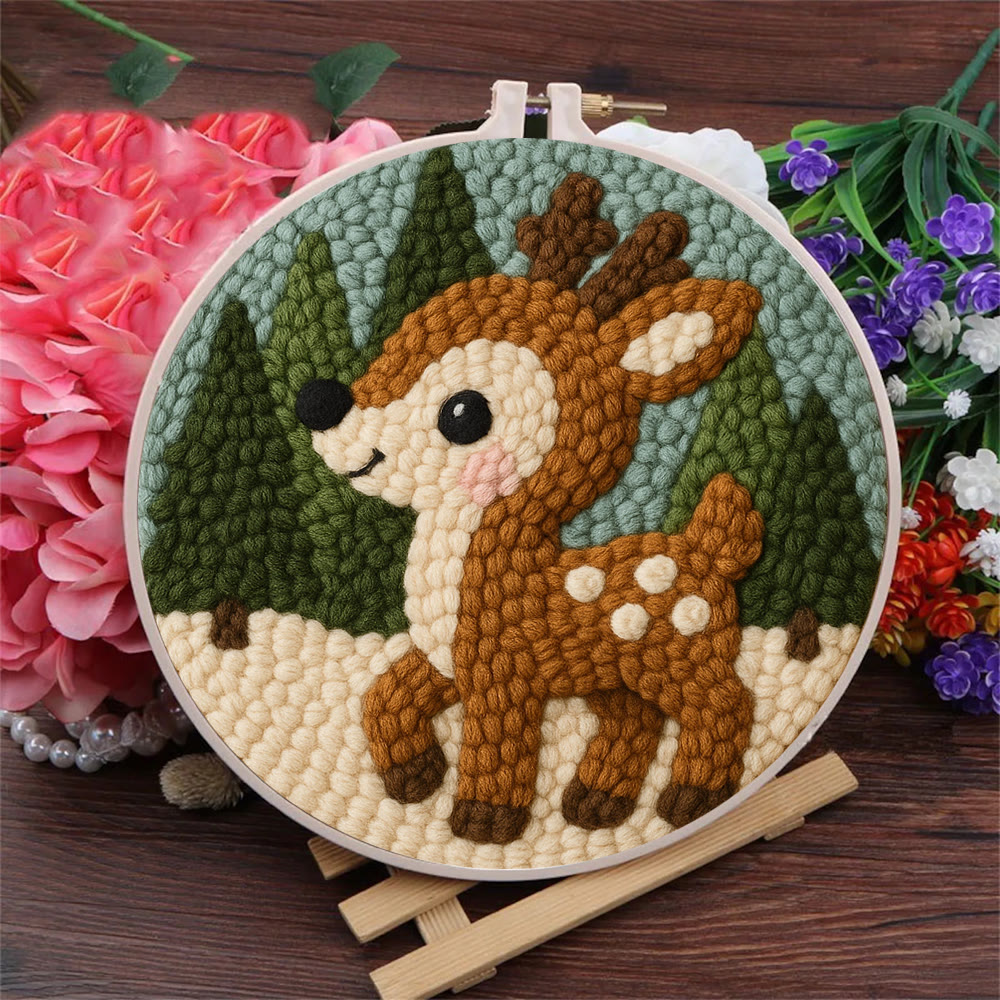 Woodland Fawn Punch Needle Kit – Novice-friendly Handcraft | Cute Hanging Ornament - image 6