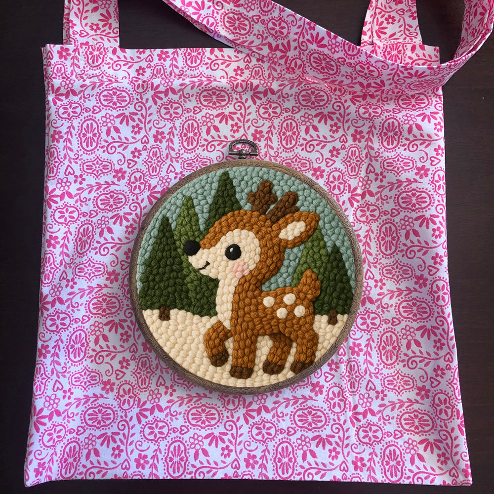 Woodland Fawn Punch Needle Kit – Novice-friendly Handcraft | Cute Hanging Ornament - image 13