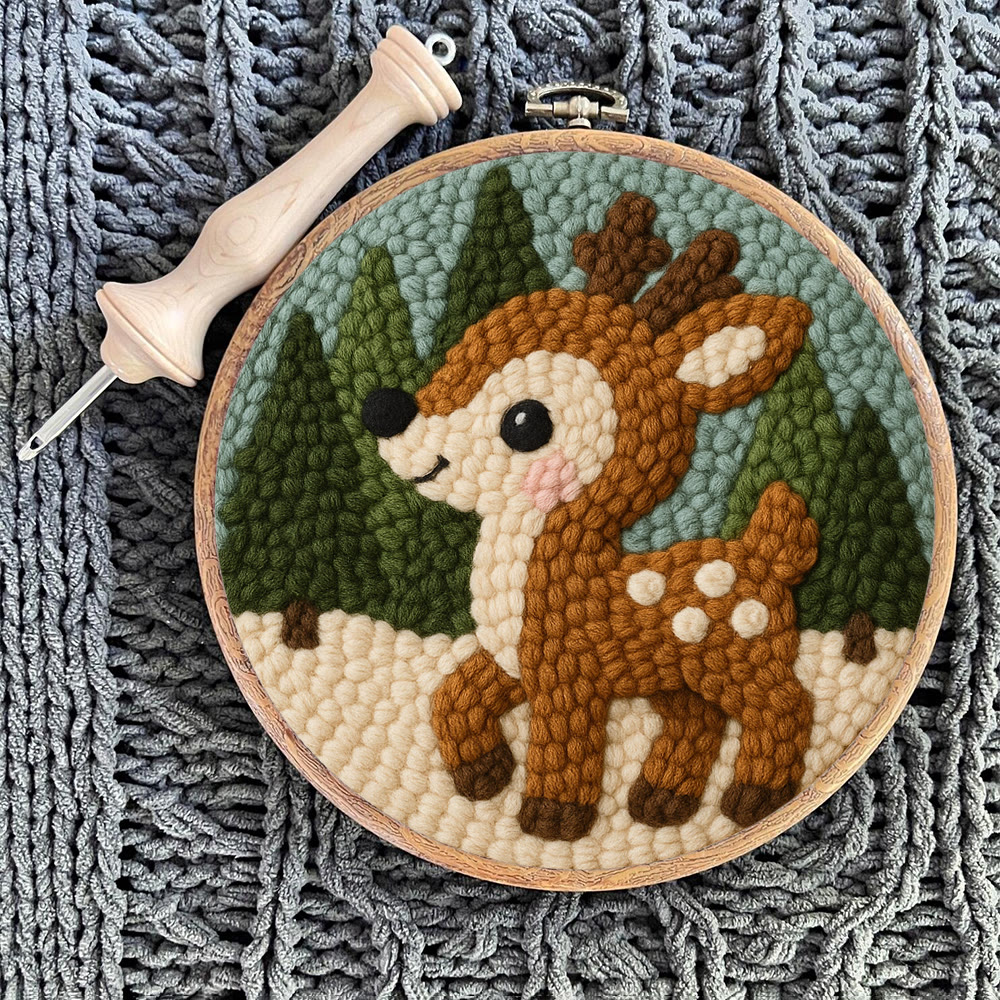 Woodland Fawn Punch Needle Kit – Novice-friendly Handcraft | Cute Hanging Ornament - image 12