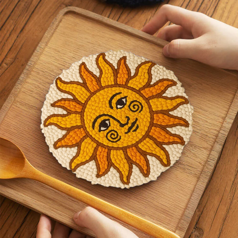 Cheerful Smiling Sun Punch Needle Kit – Playful Gifting Option | Entry-Level Handcraft Project - image 5