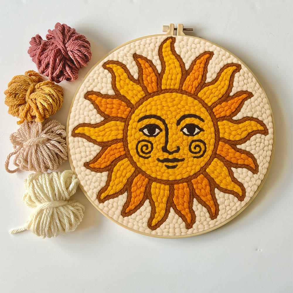 Cheerful Smiling Sun Punch Needle Kit – Playful Gifting Option | Entry-Level Handcraft Project - image 2