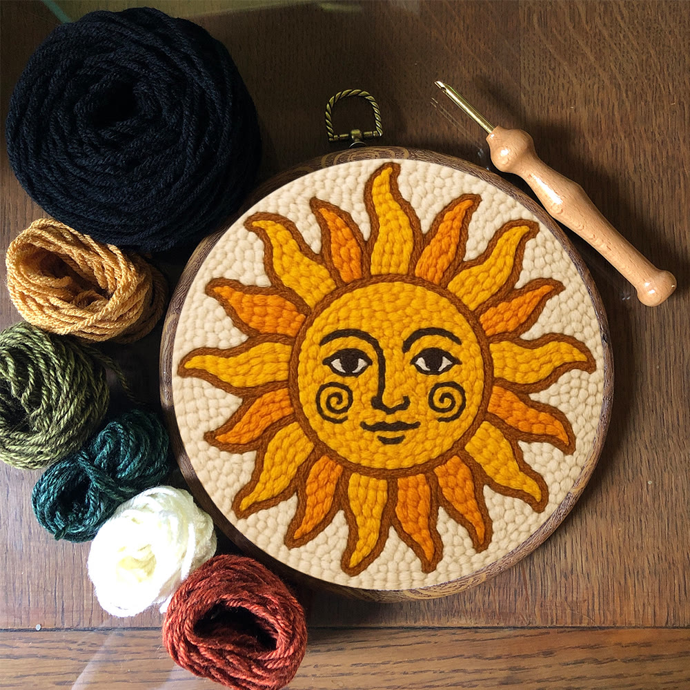 Cheerful Smiling Sun Punch Needle Kit – Playful Gifting Option | Entry-Level Handcraft Project - image 12