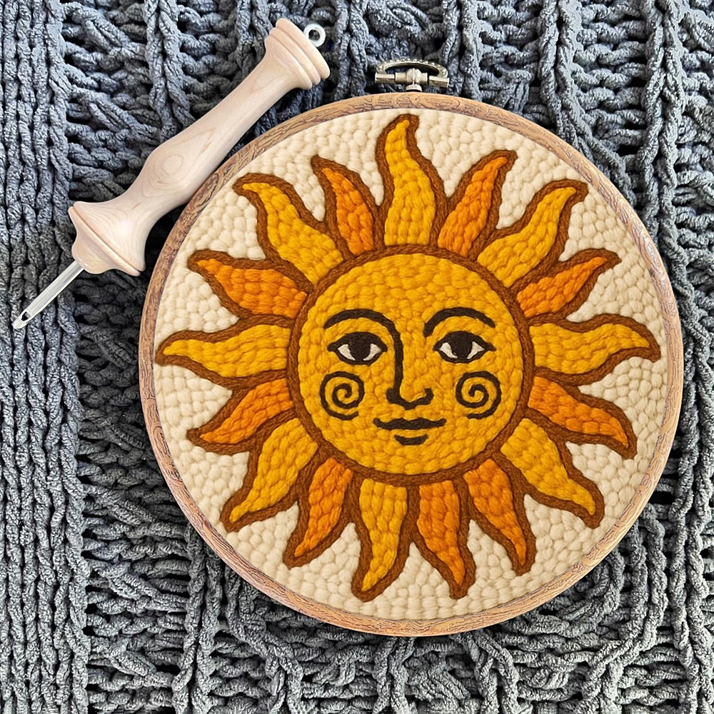 Cheerful Smiling Sun Punch Needle Kit – Playful Gifting Option | Entry-Level Handcraft Project - image 3