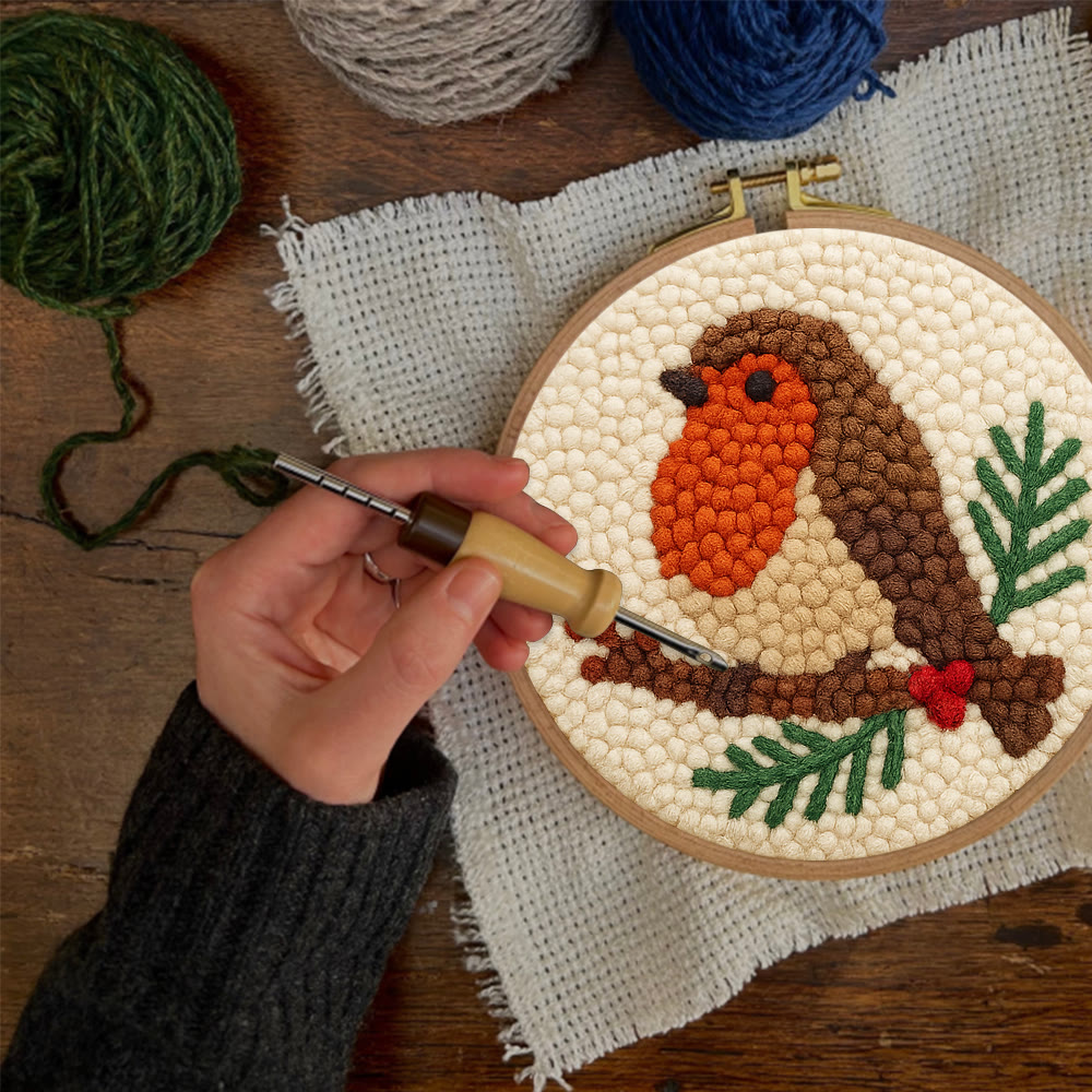 Branch-Perched Robin Punch Needle Kit – Delightful Decor Addition | Uncomplicated Handcraft Art - image 11