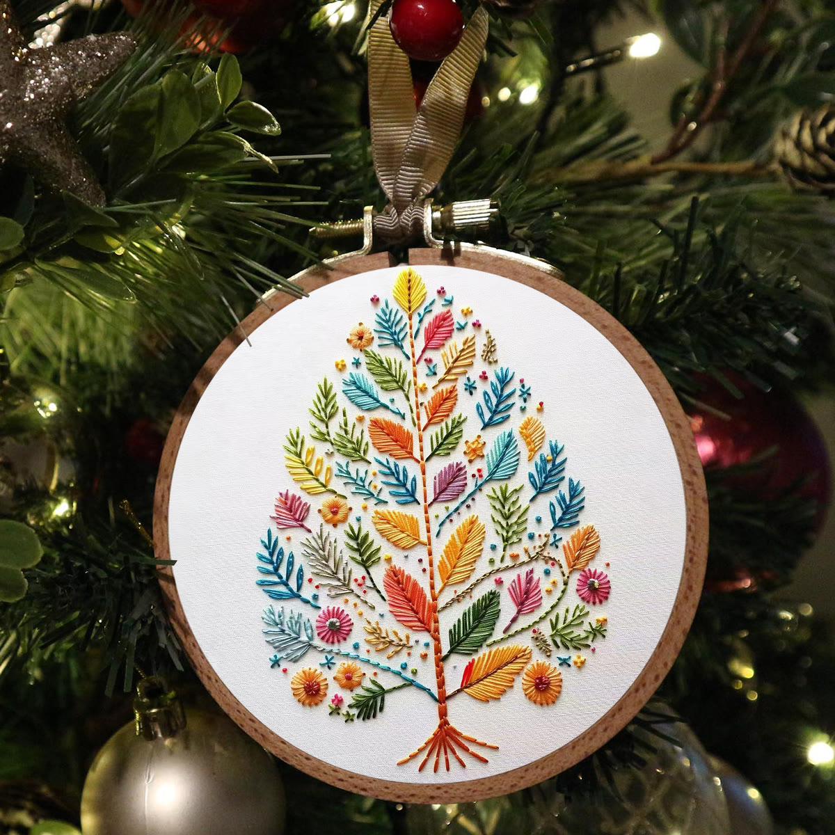 Rubbyoo Embroidery Kit - Charming Tree | Unique Home Ornament | Easy Handmade Craft - image 2