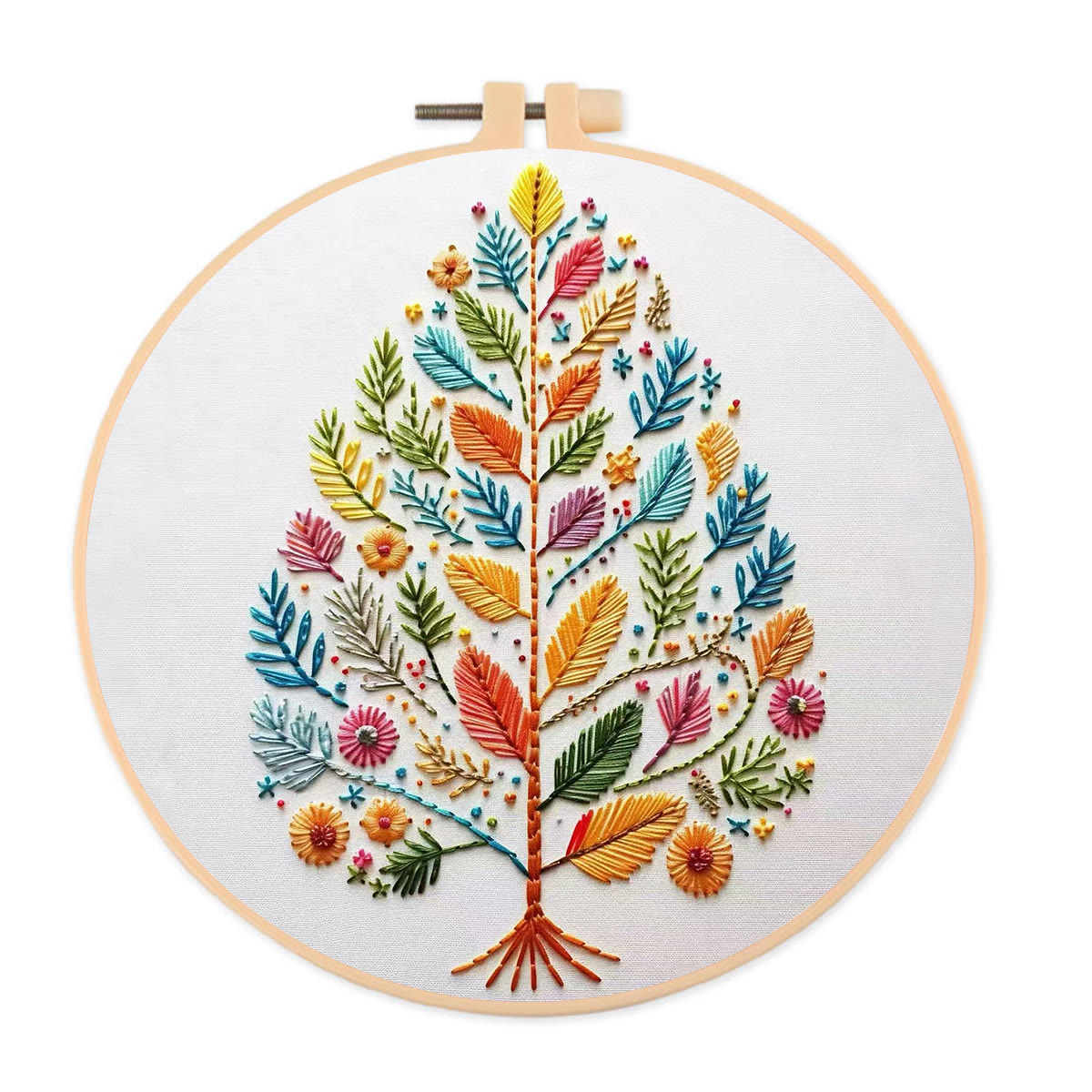 Rubbyoo Embroidery Kit - Charming Tree | Unique Home Ornament | Easy Handmade Craft - 20*20cm - image 1