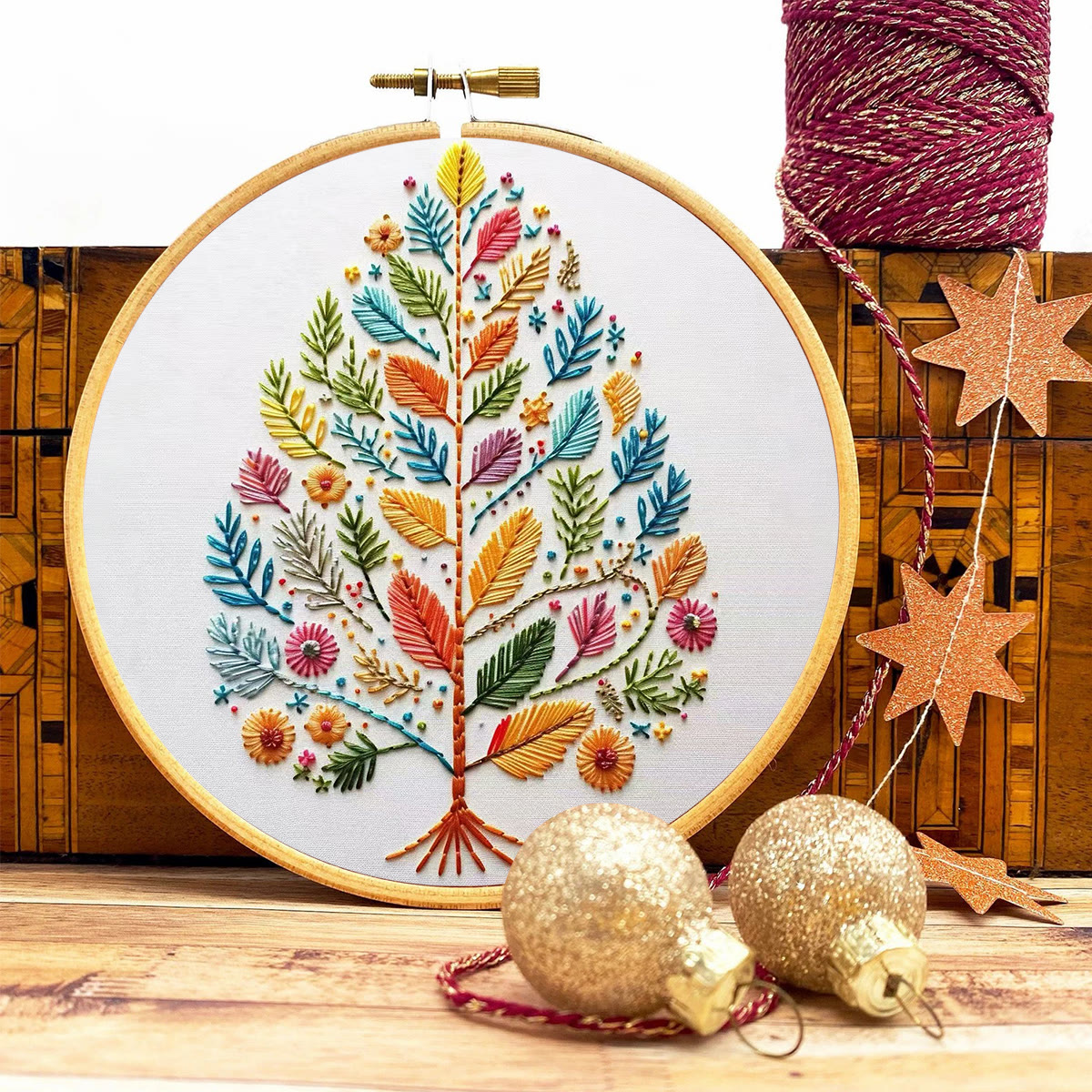 Rubbyoo Embroidery Kit - Charming Tree | Unique Home Ornament | Easy Handmade Craft - image 3
