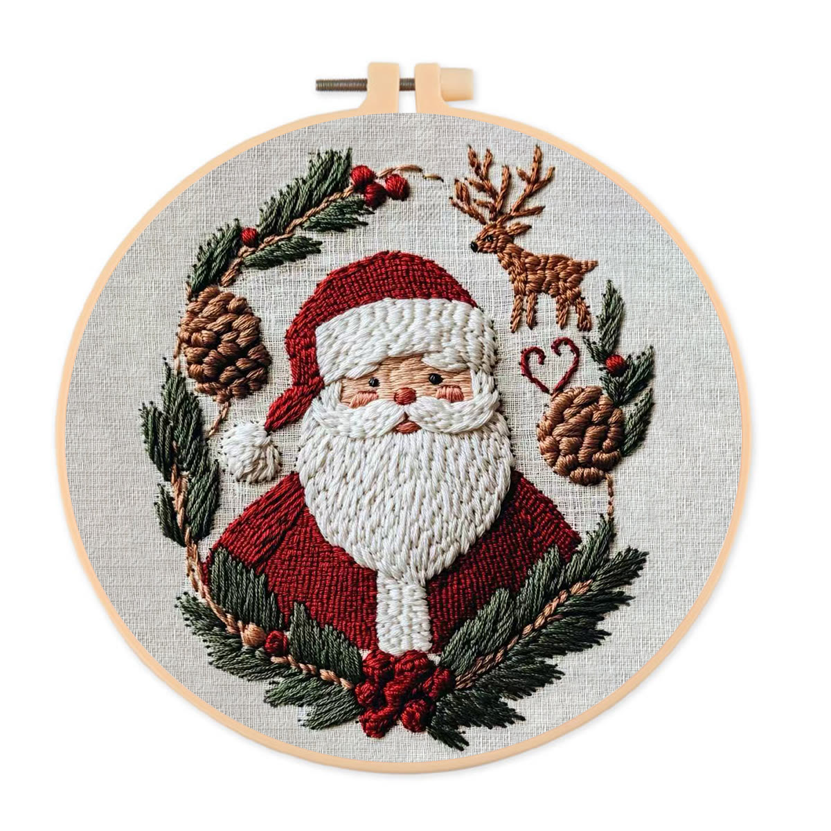 Rubbyoo Embroidery Kit - Santa Claus | Holiday Handmade Gifts | Diy Christmas Collection - 20*20cm - image 1