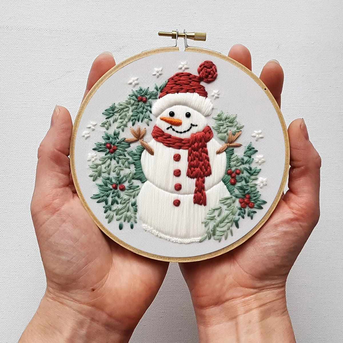 Rubbyoo Embroidery Kit - Cute Snowman | Winter Needle Craft | Handmade Holiday Gift - image 7