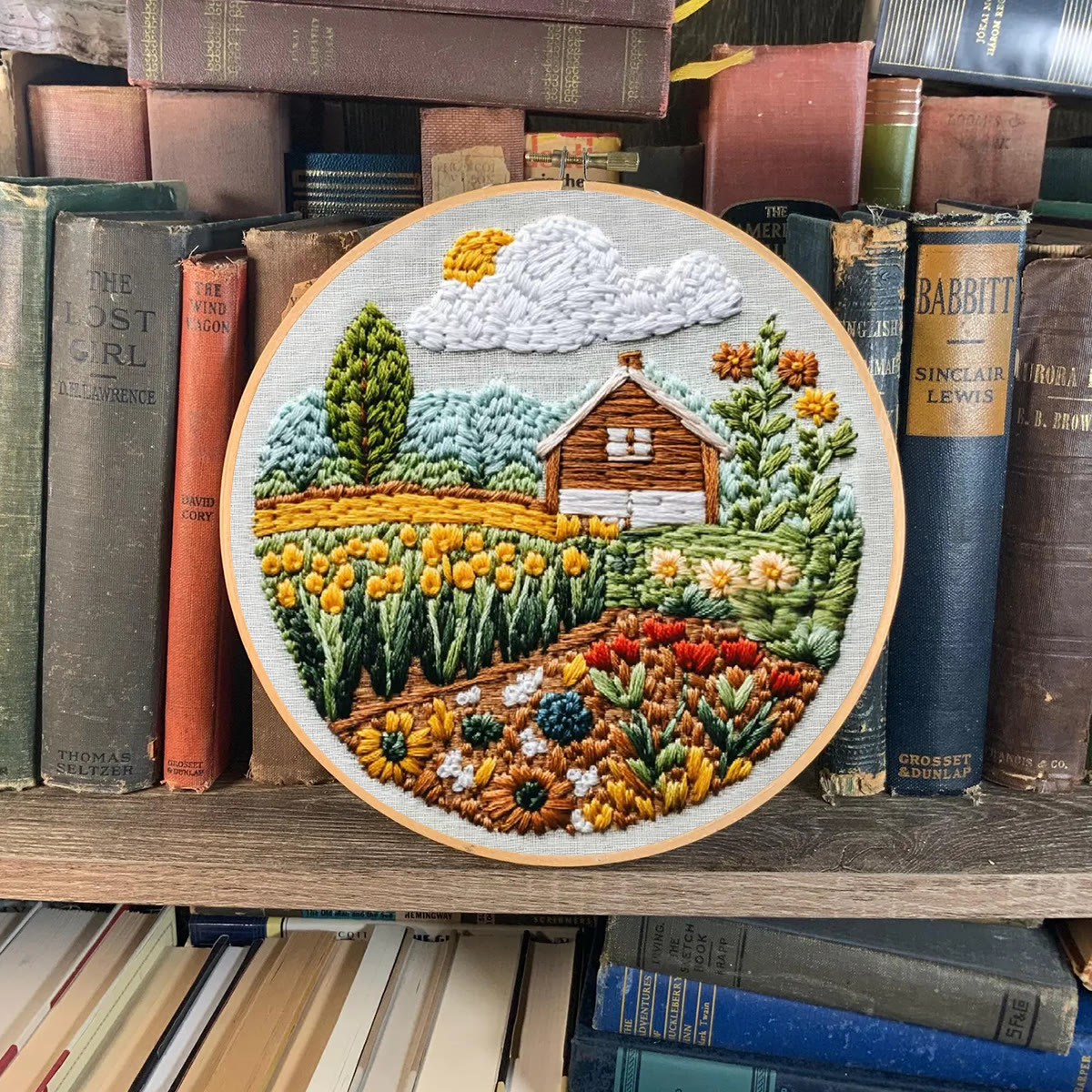 Rubbyoo Embroidery Kit - Pastoral Scenery | Diy Landscape Craft | Easy Art Hoop Kit  - image 2