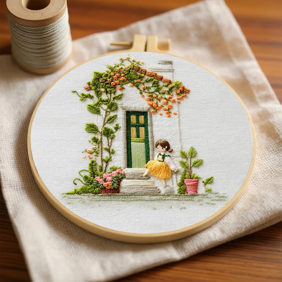 Rubbyoo Embroidery Kit - Aesthetic House | Diy Needle Craft | Perfect For Wall Hanging - image 4