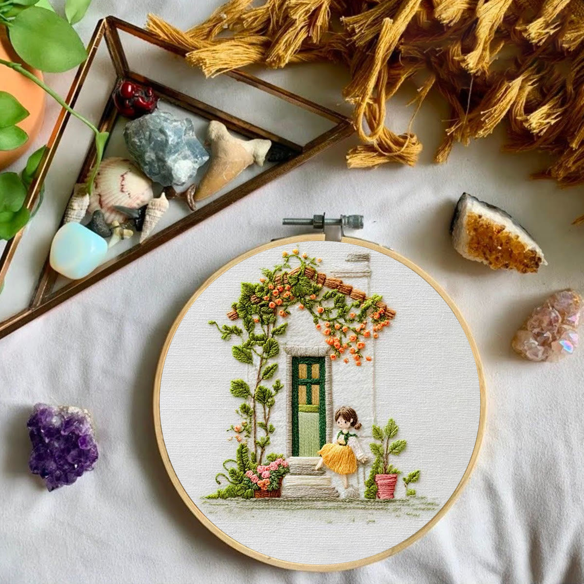 Rubbyoo Embroidery Kit - Aesthetic House | Diy Needle Craft | Perfect For Wall Hanging - image 3
