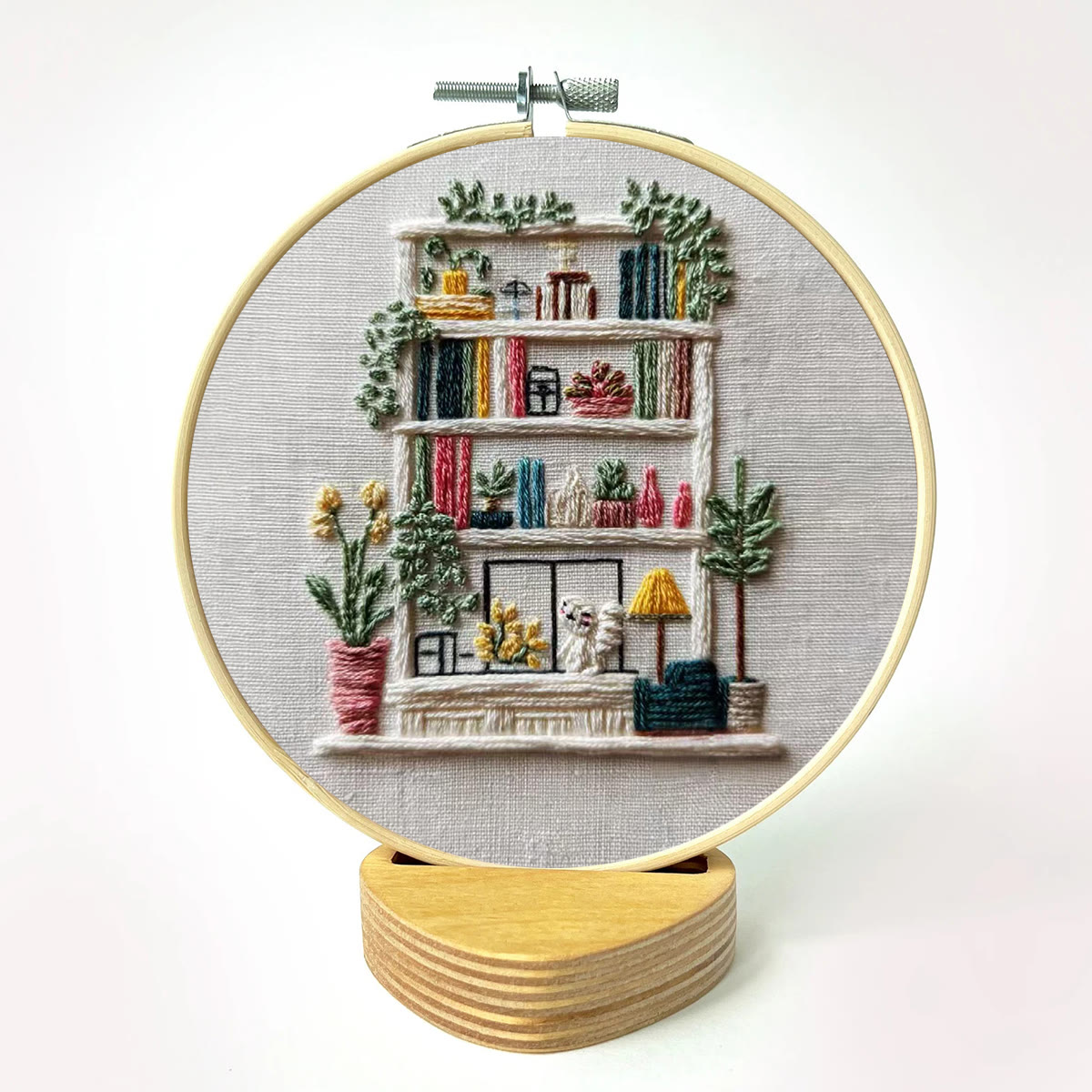 Rubbyoo Embroidery Kit - Bookshelf | Diy Decoration For Book Lover | Handmade Hoop Art  - image 12