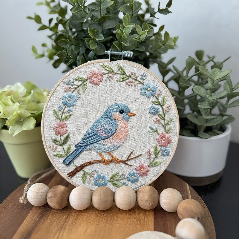 Rubbyoo Embroidery Kit - Floral Bird | Diy Starter Craft | Beginner Needle Art - image 2
