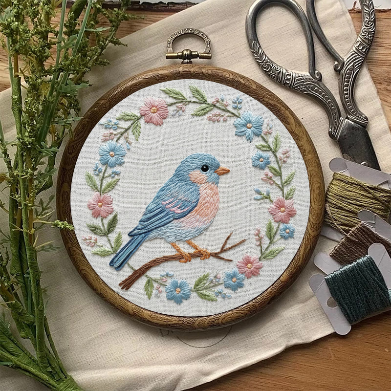 Rubbyoo Embroidery Kit - Floral Bird | Diy Starter Craft | Beginner Needle Art - image 6