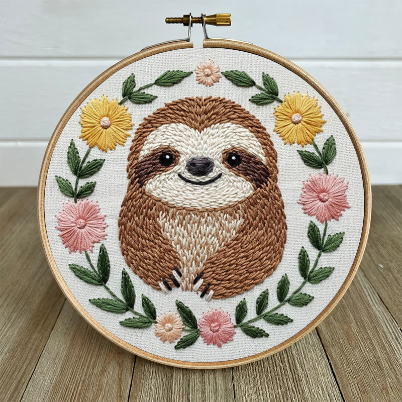 Rubbyoo Embroidery Kit - Smiling Sloth | Diy Stitch Craft | Handmade Gift For Animal Lovers - image 7