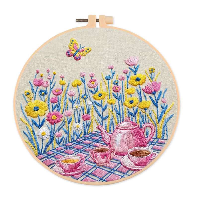 Rubbyoo Embroidery Kit - Spring Picnic | Beautiful Needle Artcraft | Diy Gift Idea - 20*20cm - image 1
