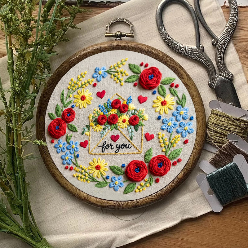 Rubbyoo Embroidery Kit - Love Letter | Diy Valentine Day Gifts | Handmade Art For Lover - image 2