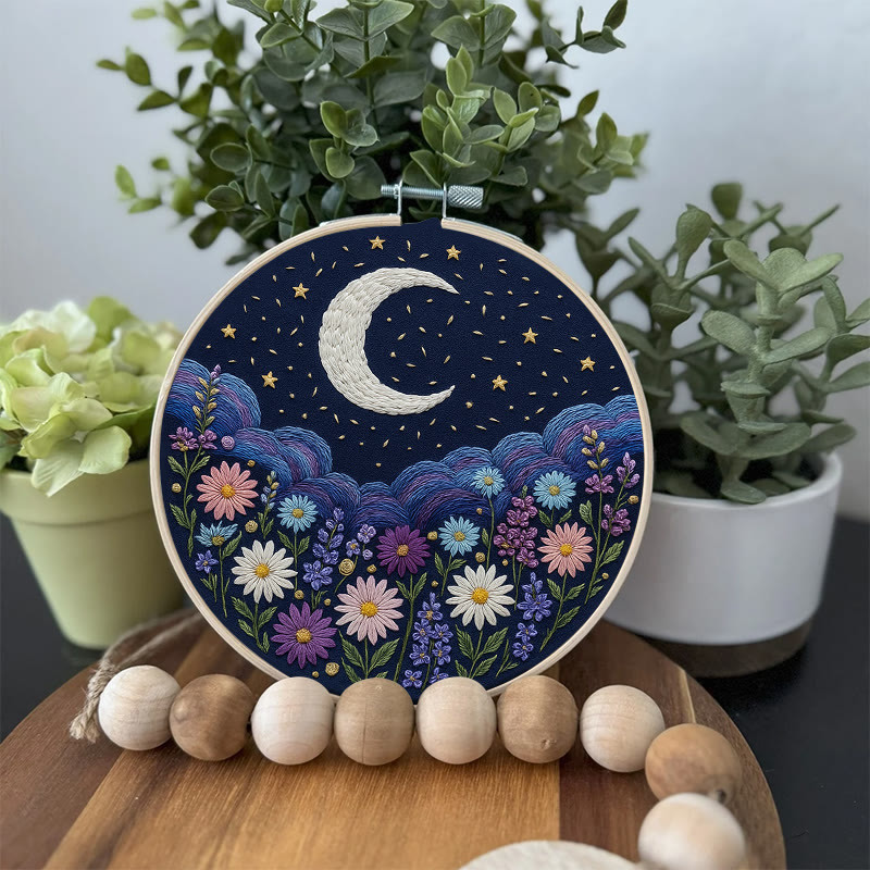 Rubbyoo Embroidery Kit - Shining Starry Sky | Night Hoop Art | Unique Handmade Craft  - image 4