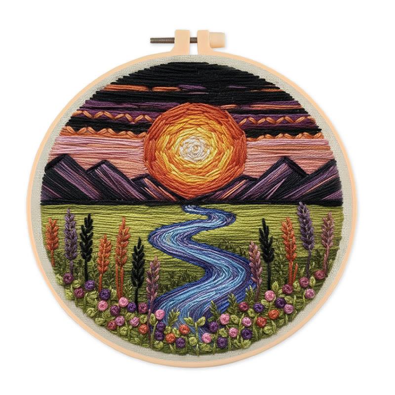 Rubbyoo Embroidery Kit - Mystery View | Special Landscape Craft | Decorative Hoop Art - image 1