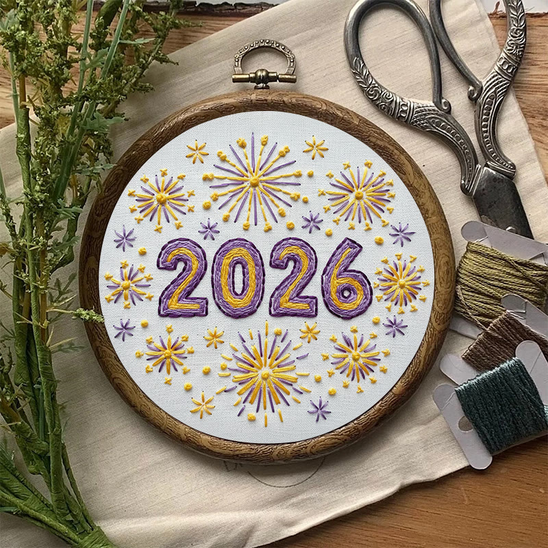 Rubbyoo Embroidery Kit - 2026 New Year | Diy New Year Collection | Perfect For Home Ornament - image 3